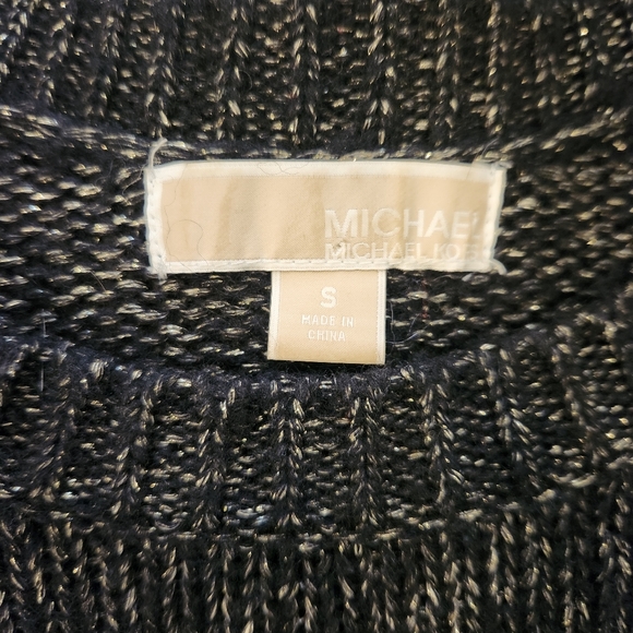 Sz S Michael Kors Batwing Knit Cape Poncho Sweater - Black & Metallic Gold - Picture 3 of 7